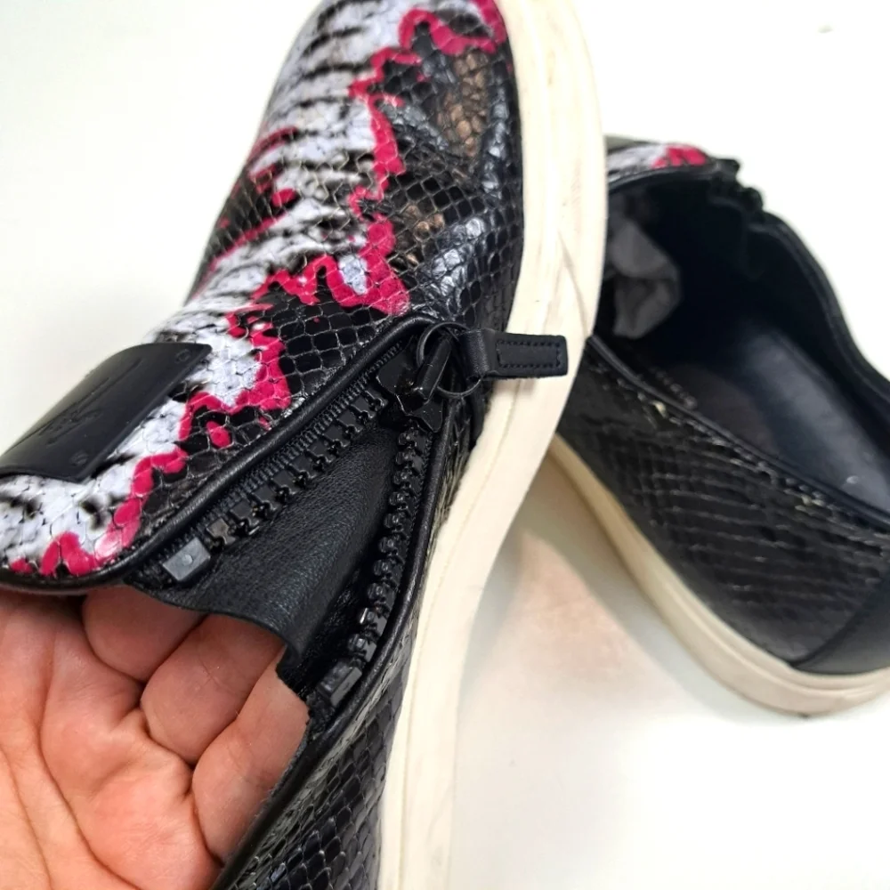 Giuseppe Zanotti Design London Moc Donna Embossed Snake Skin Womens .size 38 1/2